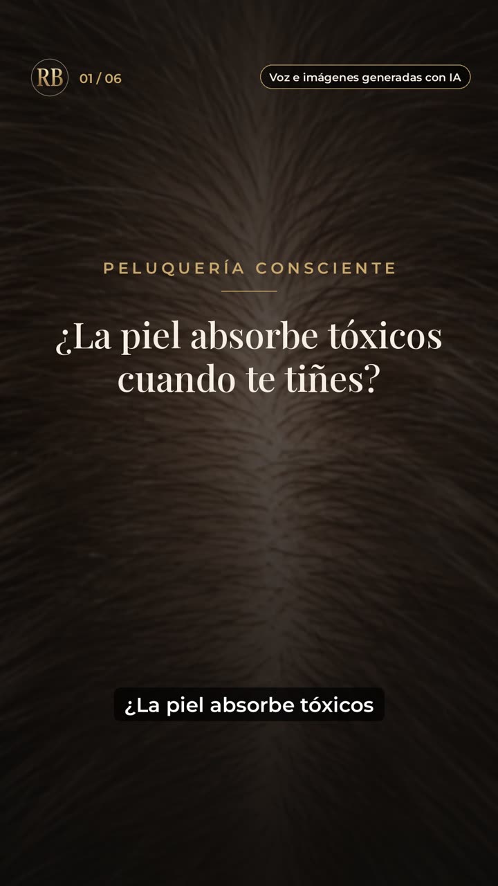 Portada del vídeo: «¿La piel absorbe tóxicos cuando te tiñes?» sobre un primer plano de cuero cabelludo